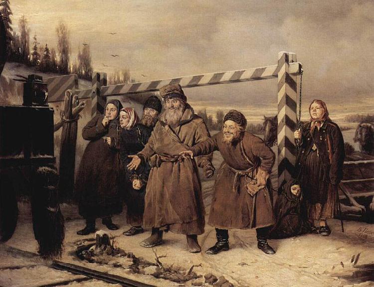 Vasily Perov An der Eisenbahn Germany oil painting art